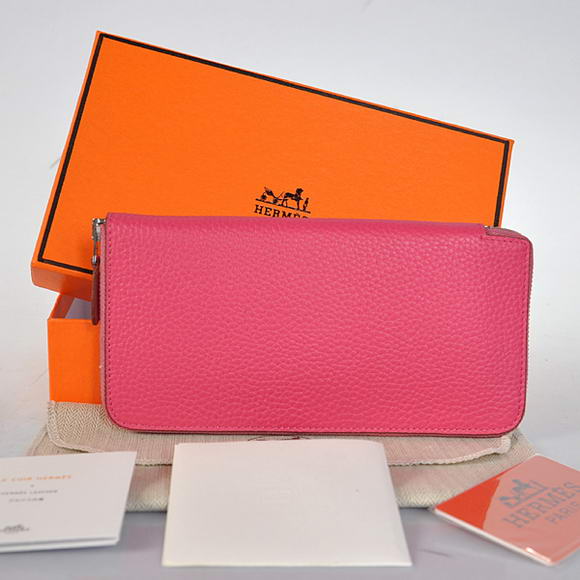 1:1 Quality Hermes Evelyn Long Wallet Zip Purse A808 Peach Replica